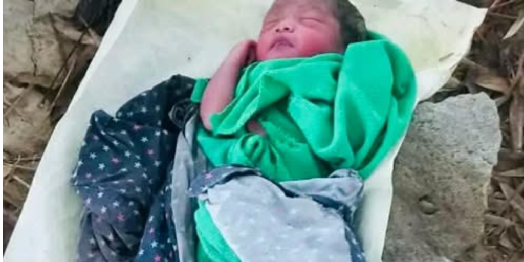 धनगढीमा झाडीबाट उद्धार गरिएको नवजात शिशु सम्बन्धी अनुसन्धान गर्दै प्रहरी