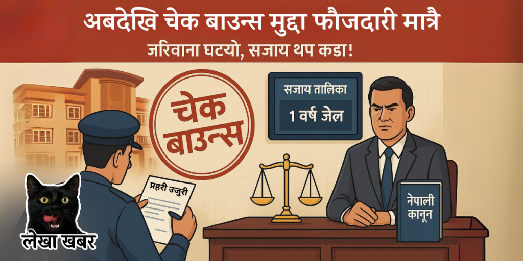 चेक बाउन्स कानुनी संशोधन अनुसार मुद्दा प्रक्रिया र सजाय