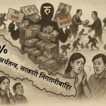 नेपालको छाया अर्थतन्त्रले जीडीपीको आधा हिस्सा ओगटेको देखाउने चित्र