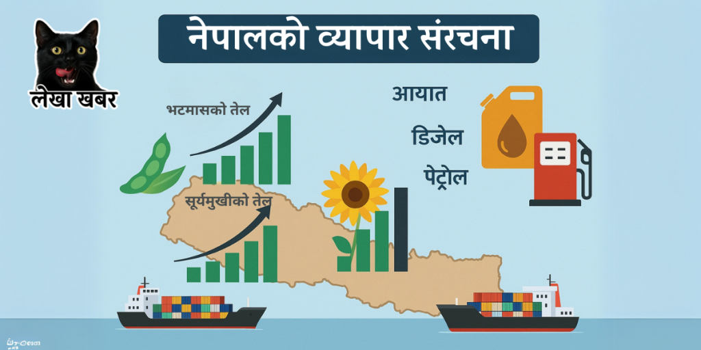 भन्सार तथ्यांकअनुसार नेपालमा निर्यात वृद्धि र विविध आयात वस्तुहरूको विवरण