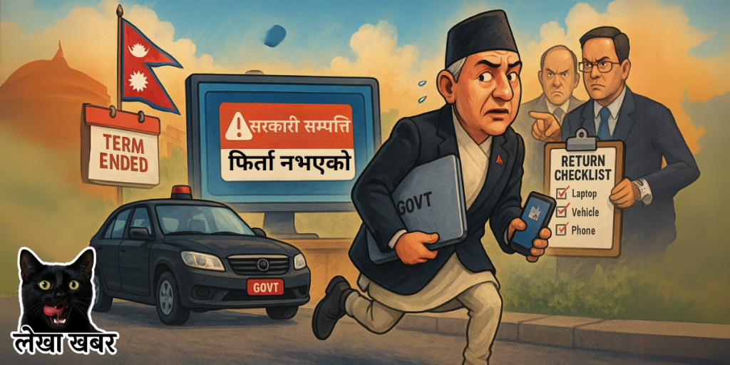 पूर्व मन्त्रीहरूले सरकारी सामग्री फिर्ता नगरेको विषयमा चित्रण
