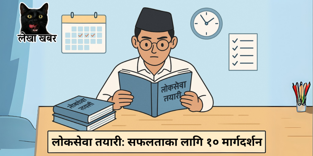लोकसेवा तयारीका लागि पढ्दै गरेका विद्यार्थीहरूको चित्र