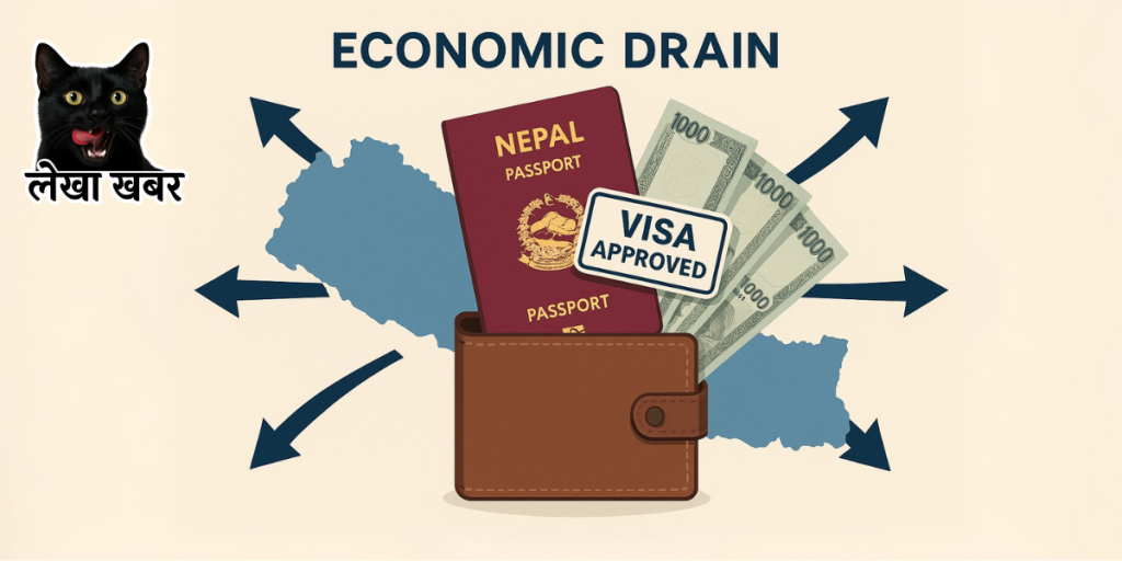 भिजिट भिसा र पढाइका नाममा विदेशिएको रकमको ग्राफिक चित्रण