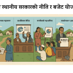 A diagram showing Nepal’s local level budget planning and implementation structure