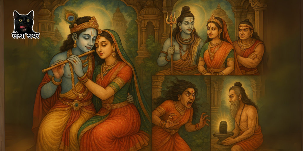 राधा-कृष्ण, शिव-पार्वती र दुर्योधन जस्ता पौराणिक पात्रहरूद्वारा प्रेम, ईर्ष्या र त्याग चित्रण