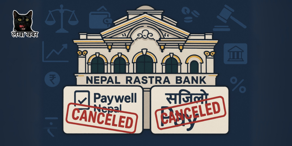 राष्ट्र बैंकले दुई भुक्तानी सेवा प्रदायकको लाइसेन्स खारेज गरेको दृश्य
