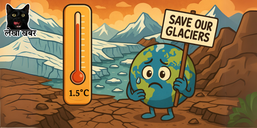 Melting glaciers due to climate change in the Himalayas