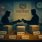 बागलुङको जैमिनी नगरपालिकाको कार्यालयमा एकै दिन ५ पटक बैठक बसी भत्ता खपत गरेको दृश्य।