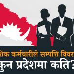 नेपालका सात प्रदेशमा प्रादेशिक सरकारी कर्मचारीले सम्पत्ति विवरण बुझाउने र नबुझाउने तथ्यांक देखाइएको इन्फोग्राफिक