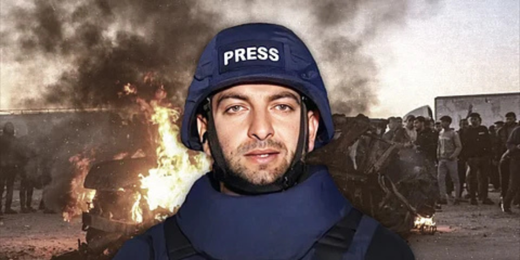 जलेको गाडी र अल जजीराका पत्रकार मोहम्मद विशाको तस्विर, गाजा नरसंहारको दृश्य