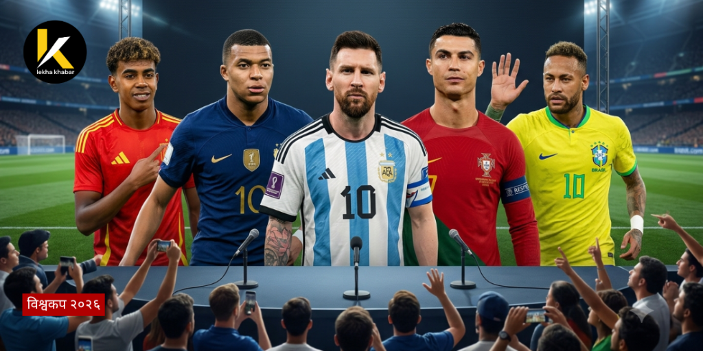 Famous football players at a podium