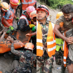 नेपालको बाढीपछि जलविद्युत् आयोजनाको सुरुङबाट नौ दिनपछि उद्धार गरिँदै गरेका दुई कामदार